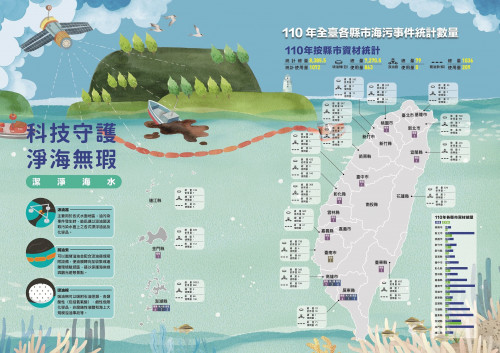 110年全臺各縣市海汙事件統計數量