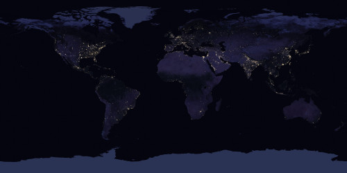 地球夜間的衛星影像（NASA / Suomi NPP, 2016年）