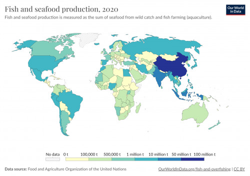 2020年全球魚類和海鮮生產
