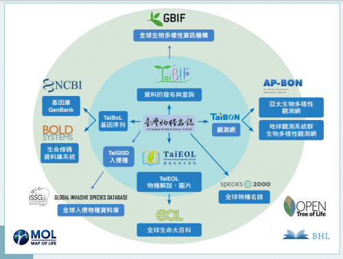 臺灣生物多樣性資料庫建置、整合、與國際接軌的架構