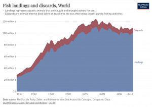 世界魚類上岸量及丟棄量