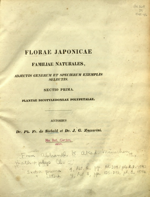 日本植物誌分科篇 Florae Japonicae familiae naturales :adjectis generum et specierum exemplis selectis