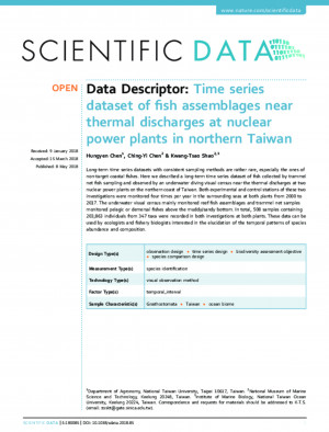 Time series dataset of fish assemblages near thermal discharges at nuclear power plants in northern Taiwan