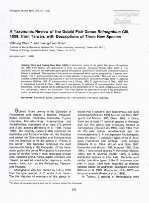 A taxonomic review of the gobiid fish genus Rhinogobius Gill, 1859, from Taiwan, with descriptions of three new species